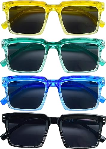 CessBlu Paquete de 4 lentes de lectura bifocales para mujeres lectoras, bifocales de moda