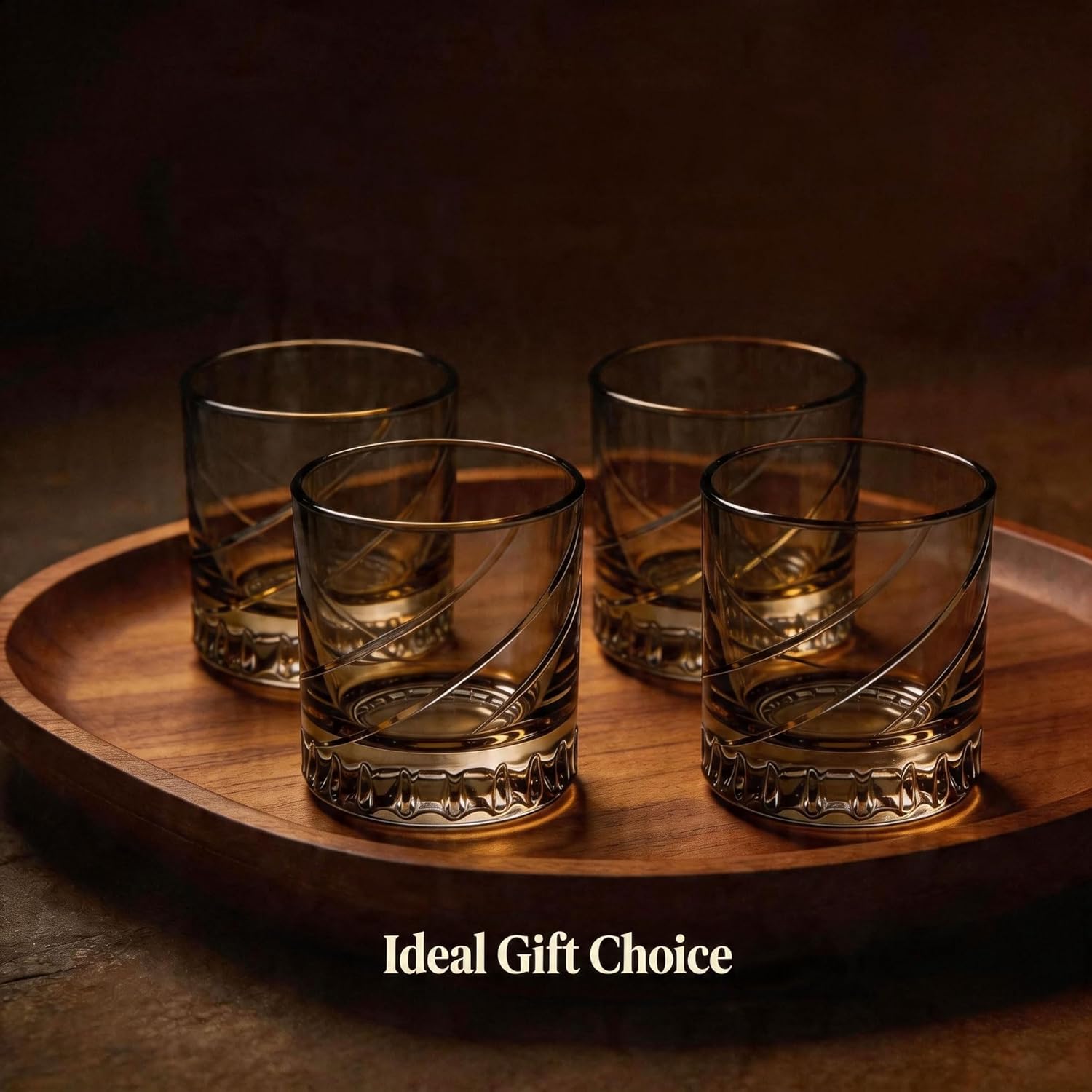 Premium K9 Crystal Whiskey Glass, Thick Base Old Fashioned Tumbler, Lead-Free High Clarity Hand-Carved Pattern, 300ml for Whiskey Scotch Cocktail, Luxury Gift for Men Women