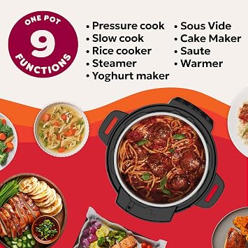 Instant Pot Duo Plus with WhisperQuiet Multi-Cooker 5.7L - Black, Electric Pressure Cooker, Slow Cooker, Rice Cooker, Sauté Pan, Yoghurt Maker, Food Warmer, Steamer Pot, Sous Vide, Easy Clean