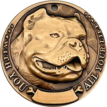 3D Embossed Pure Copper Dog ID Tag, Personalized Dog Name Tags with Original Breed Patterns, Bite & Scratch Resistant