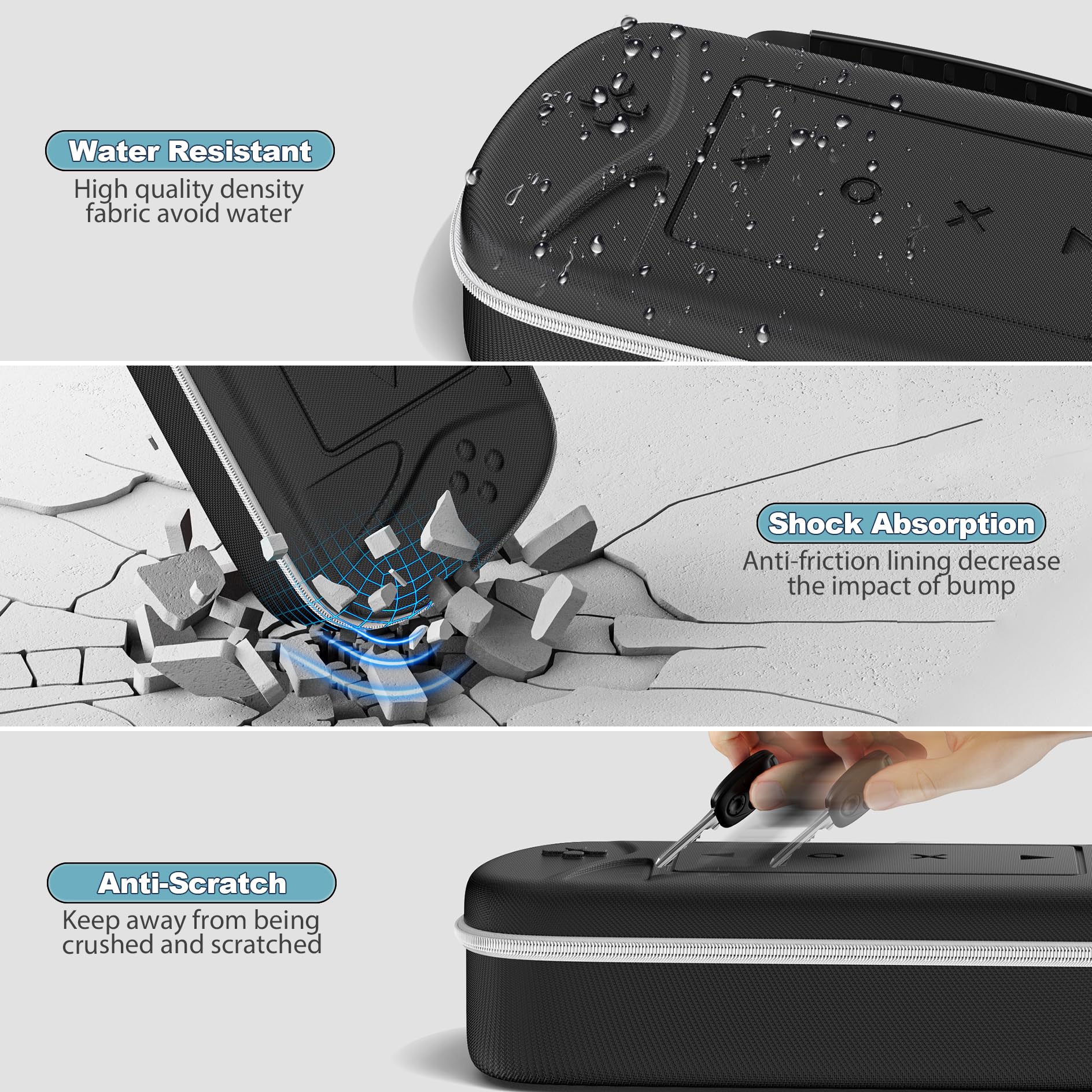 Tokluck Étui de Transport Rigide Compatible avec Play Portal Remote Player, Housse PS Portal avec Poche Zippée pour Contenir Les Accessoires PS Portal, Pochette PS Portal avec Rainure Personnalisée