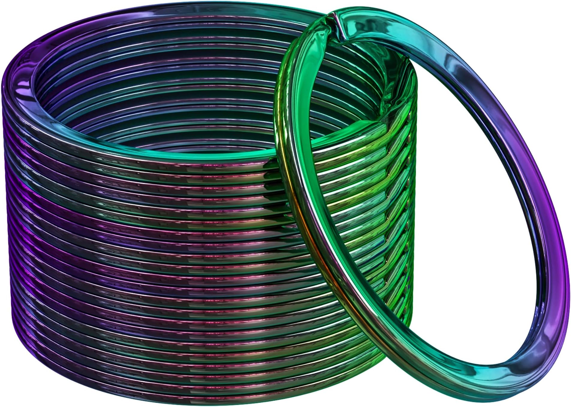 Key Rings Flat Split Keychain Bulk – Heavy Duty 1.18" (30 mm) Keyring – Organize Fast for Car & Home, Lanyards, School/Office/DIY – Metal Dog Tag Rings – Silver/Gold/Rainbow/Gunmetal