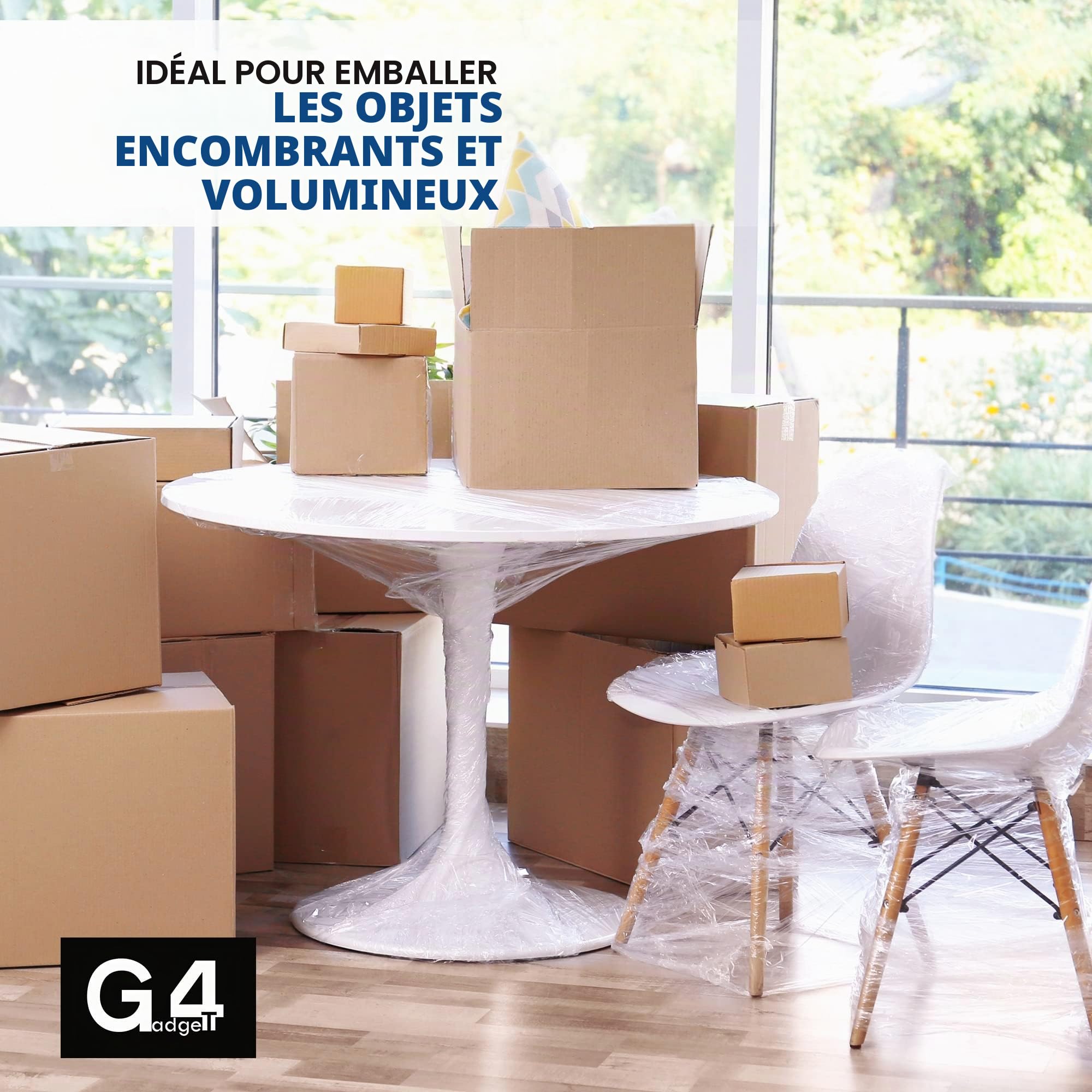 Lot de 6 films étirables pour emballage de palettes Noir 400 mm x 150 m
