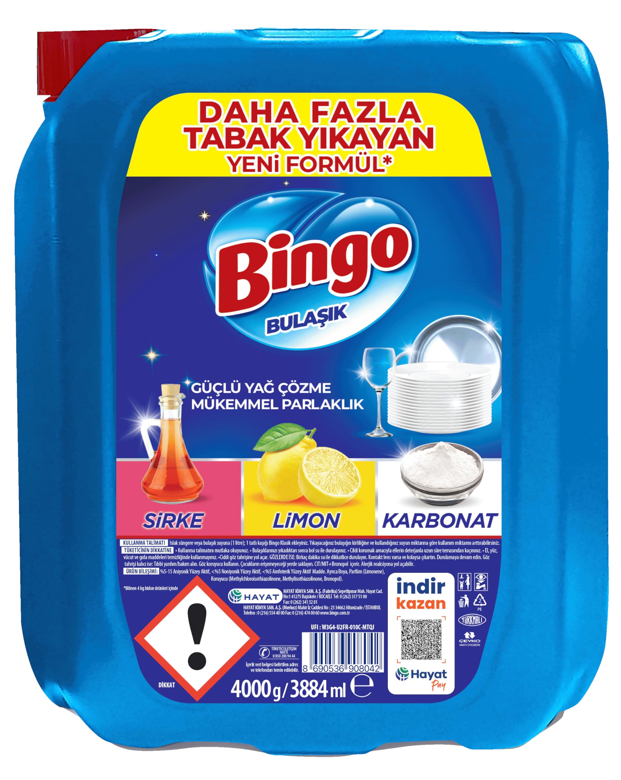 Bulaşık Deterjanı Bidon 4Kg