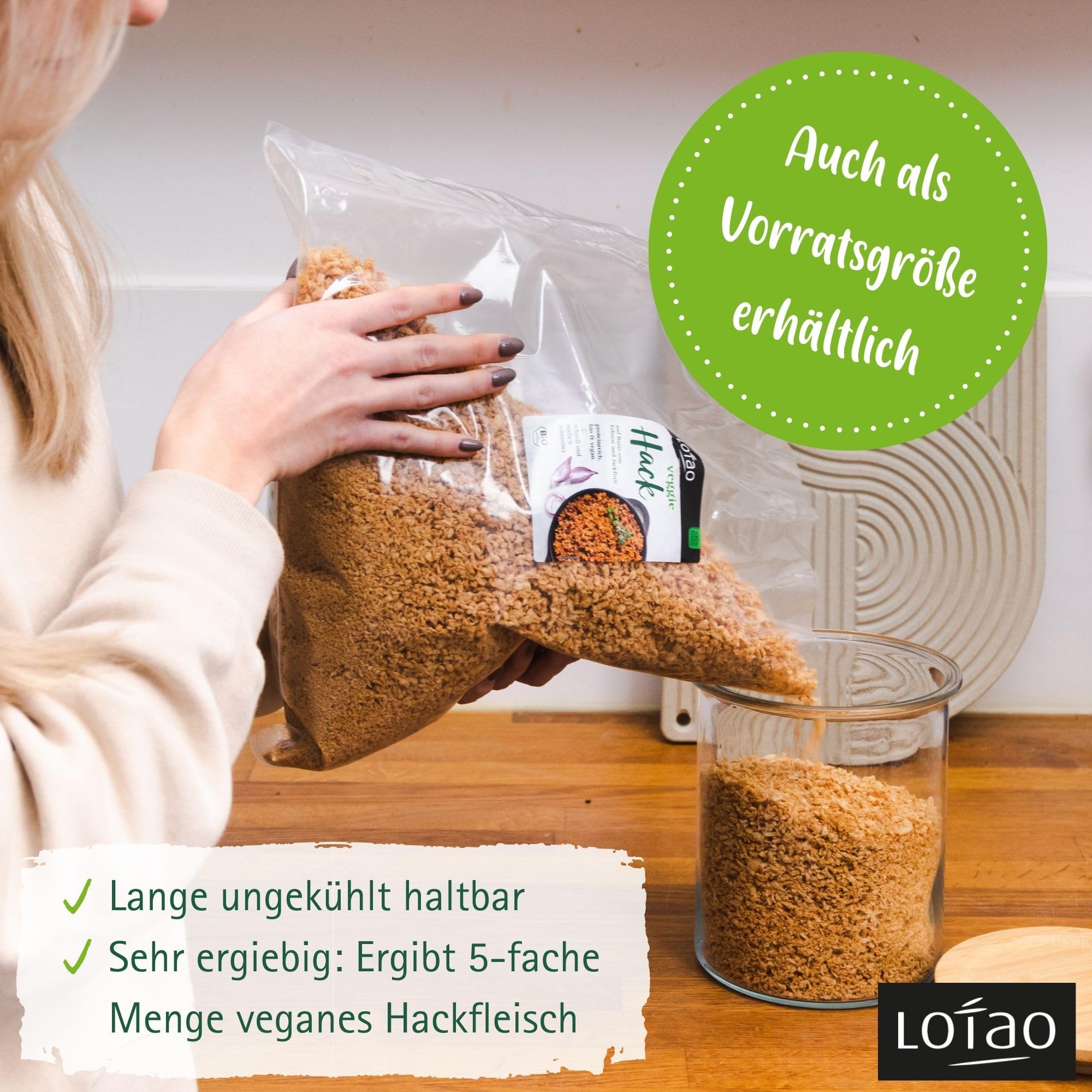 Lotao Veggie Hack Bio Vegan Proteinreich 1000g Erbsenprotein-Basis Jackfruit