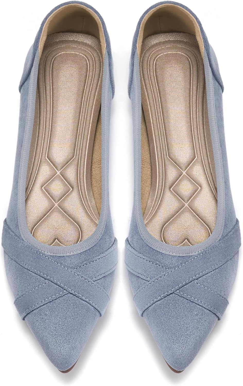 Alicegana Flats for Women Ballet Shoes: Dressy Pointed Toe Comfortable Suede Slip On Casual Shoes for Business Work Wedding 2026