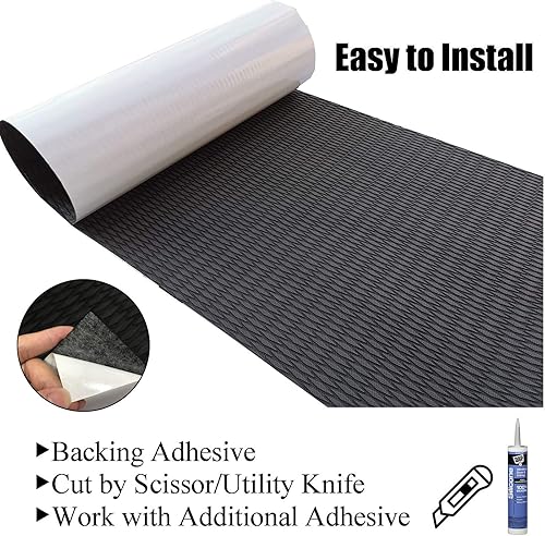 Miniatura 4 de LUBEMIDA Suelo de lancha de espuma EVA, tapete marino de teca sintética, tapete marino para alfombras marinas, asientos antideslizantes,