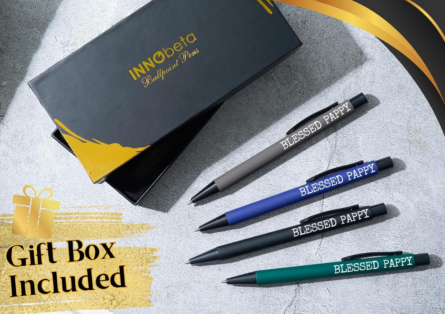 InnoBeta Pappy Gifts, Ballpoint Pen Set of 4, Perfect Pappy Gifts for Grandpa on Birthday and Christmas - Image 3