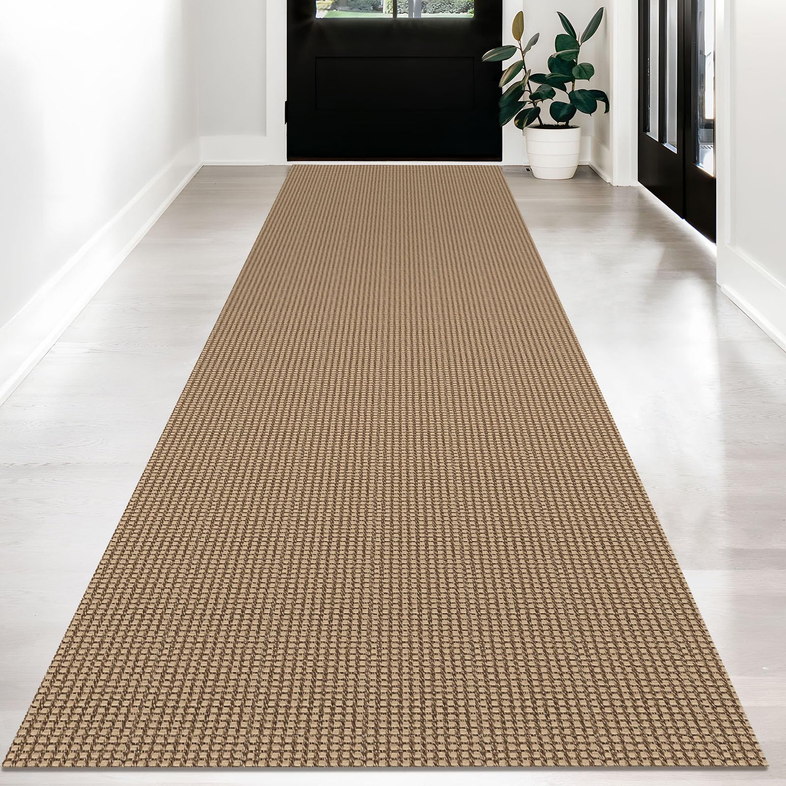 KOZYFLY Long Runners for Hallways 3x12 ft Washable Kitchen Runner Non Slip Rubber Backed Hallway Rugs Cotton Entryway Runner Rug Floor Carpet for