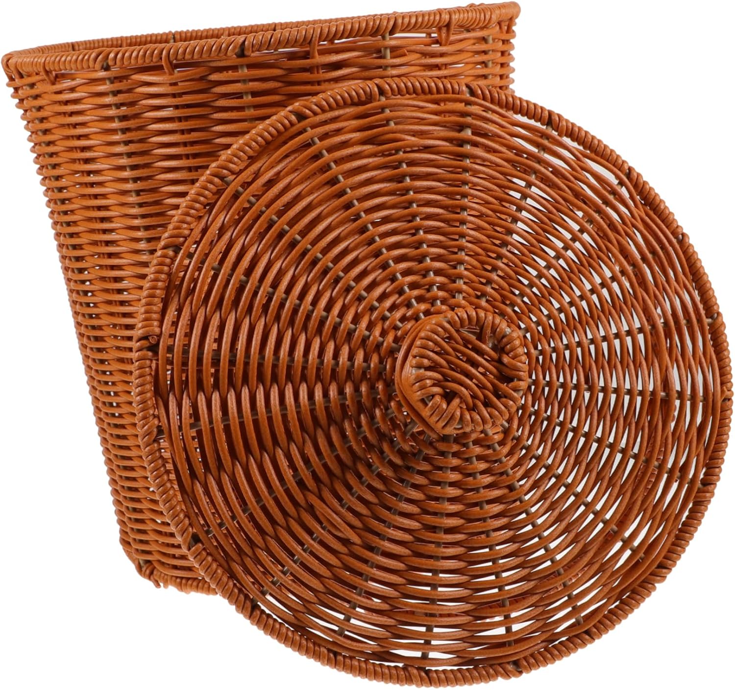 Woven Storage Basket with Lid Plastic Sundries Holder for Home Organization Lightweight Decorative Waste Basket for Living Room and Bathroom