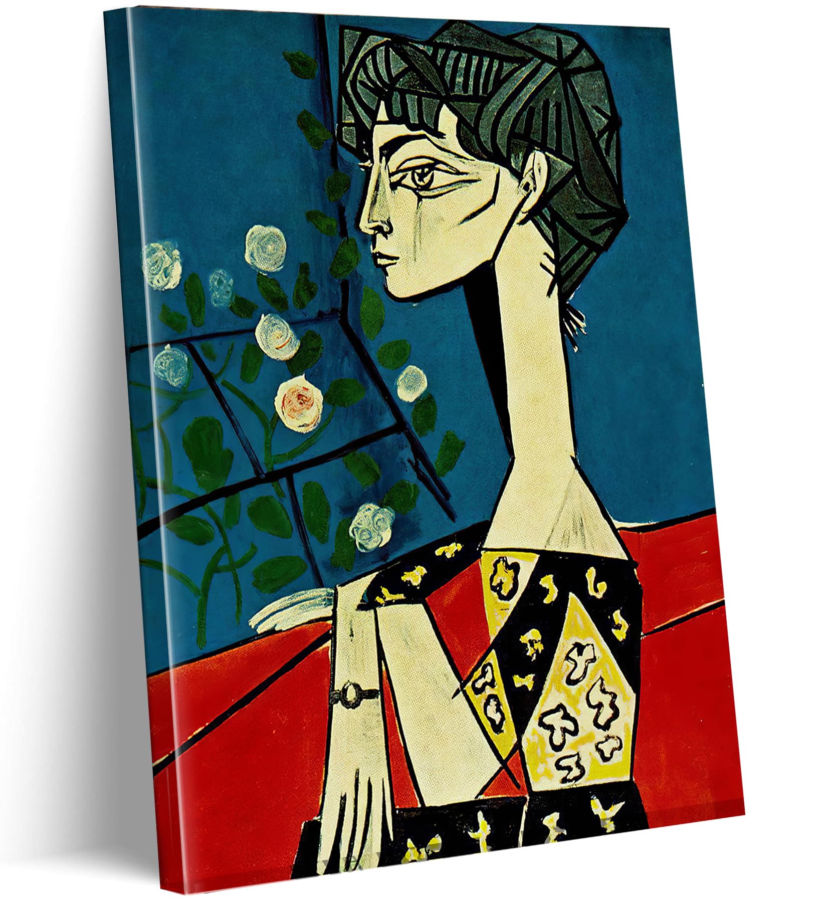 Amazon.com: ALMLZL Jacqueline with Flowers Canvas Wall Art by