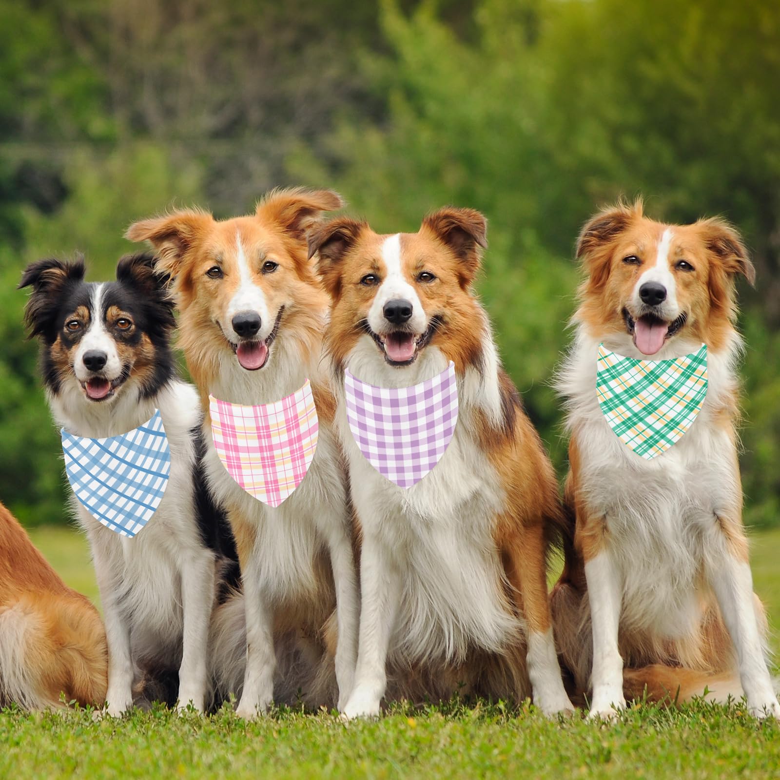 JarThenaAMCS Hundehalstuch, dreieckig, verstellbar, bunt, für Frühling, mittelgroße und große Katzen, Pastellfarben, 60 Stück