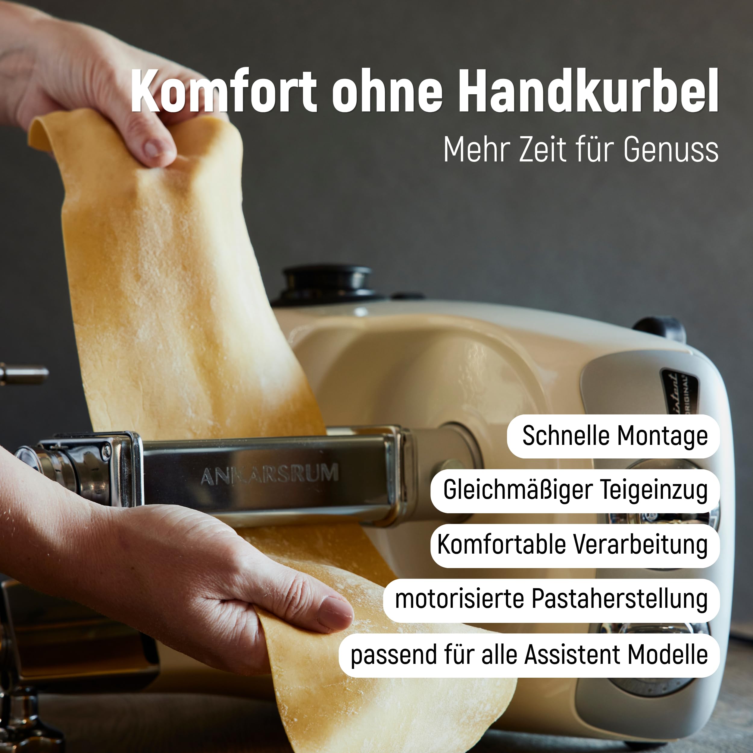 Ankarsrum Pastawalze Lasagne | Nudelaufsatz für frische Pasta & Lasagneplatten, passend für alle Ankarsrum Küchenmaschinen (N1–N30)