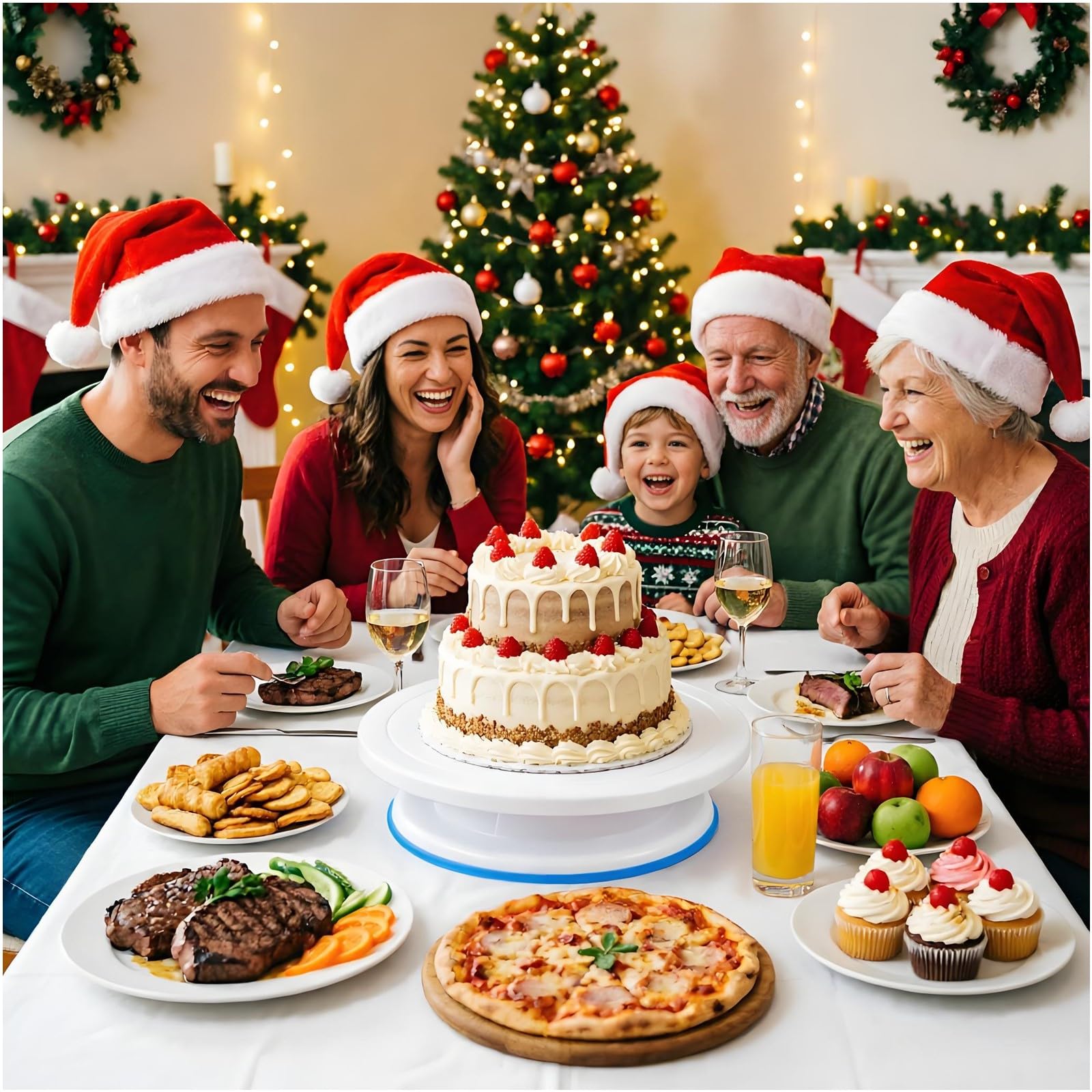 ANSLYQA Kit de decoración de pasteles de 340 piezas, con tocadiscos y nivelador, 55 puntas de glaseado numeradas, 2 espátulas, 3 raspadores de peine, 2 acopladores, 100 bolsas de pastelería, 100