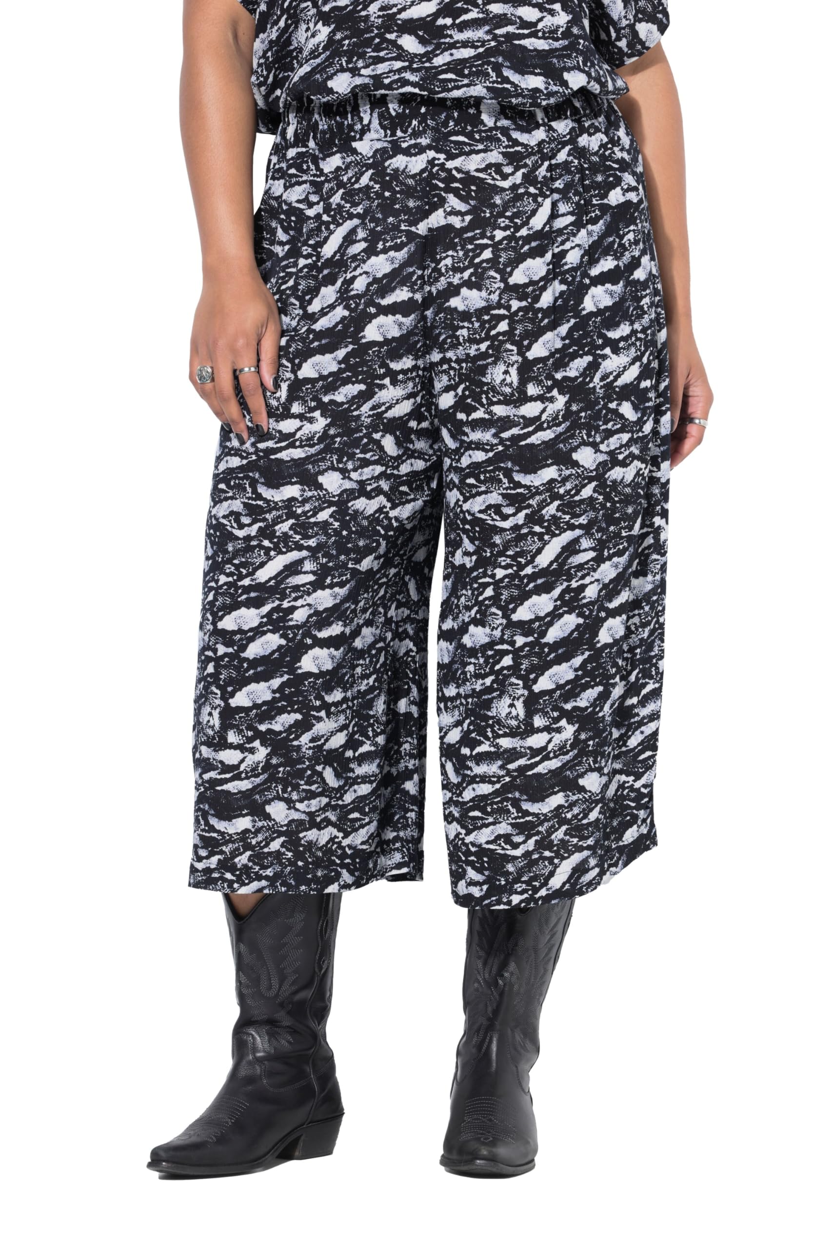 Studio Untold Damen große Größen Übergrößen Plus Size Culotte, Very Wide Legs, Alloverprint 843628