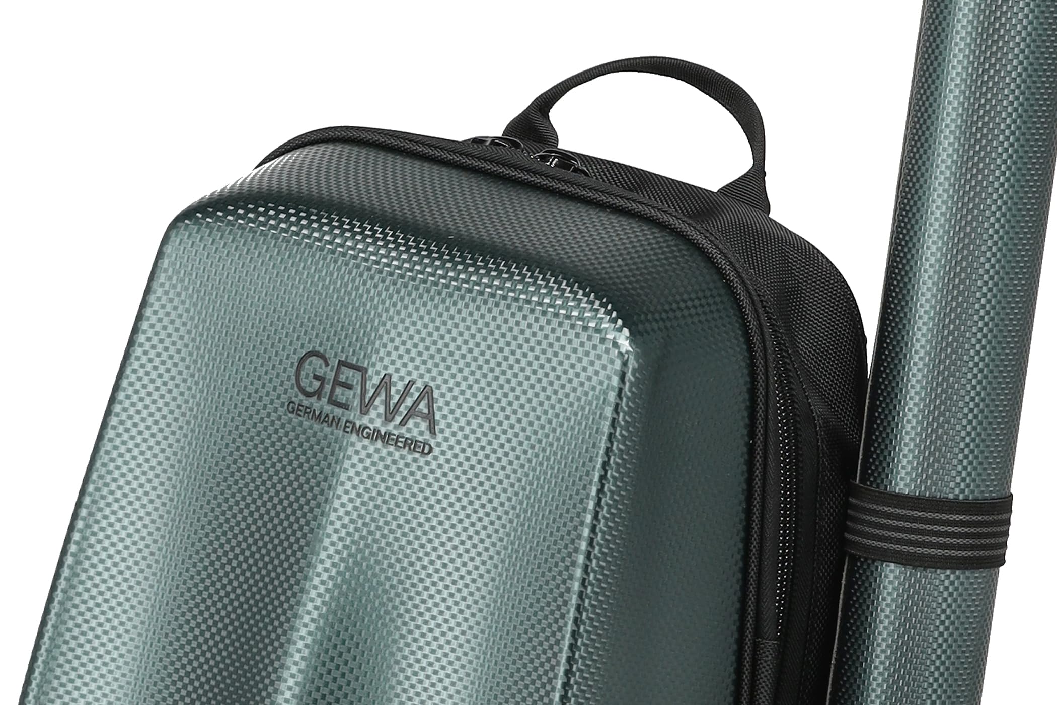 GEWA Space Bag Grün mit Bogenetui - Violinkoffer/Rucksack für 4/4-3/4 Violinen - Polycarbonat Außendeckel - Ergonomische Rückseite - Zubehörfächer