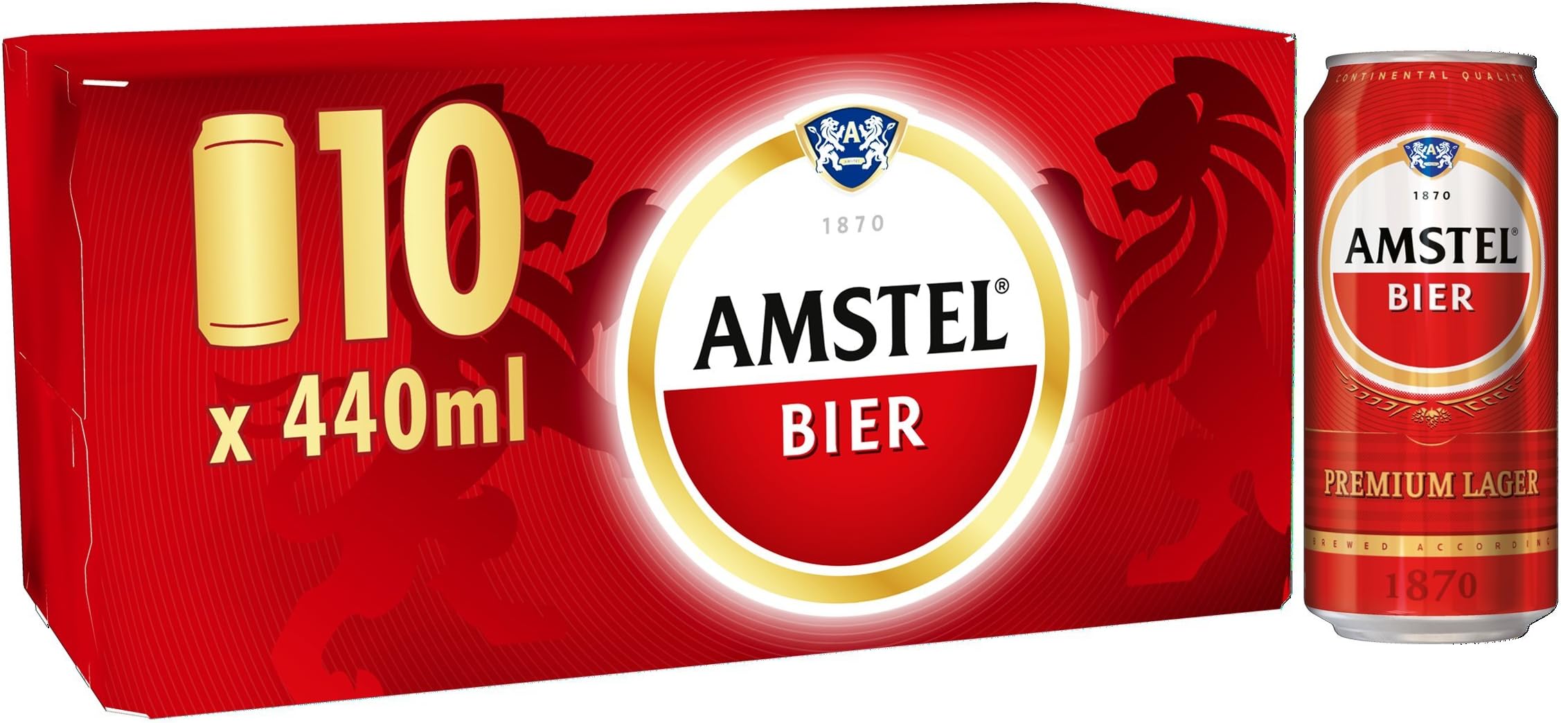 Amstel Bier Beer Cans, 10 x 440ml