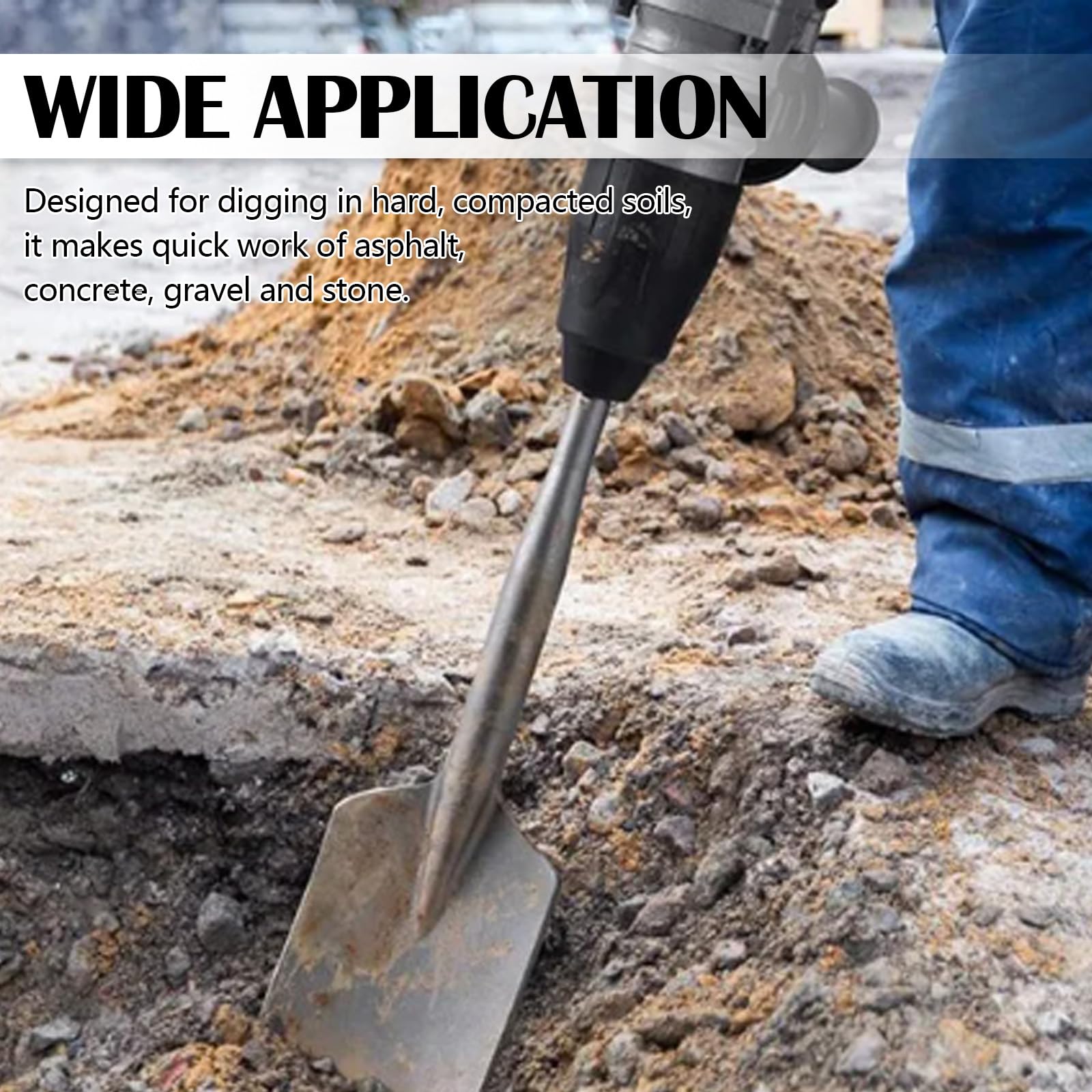 Sds Max Pelle Burin, 110X450mm Pelle à Boue Pelle à Argile Burin à Asphalte Burin Pour Marteaux De Démolition Enlever Le Béton Maçonnerie Jardinage Aménagement Paysager Brique Sable Pierre