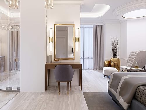 Miniatura 2 de Nuvo 621602 Caper LED Vanity latón cepillado con lente esmerilada, dorado