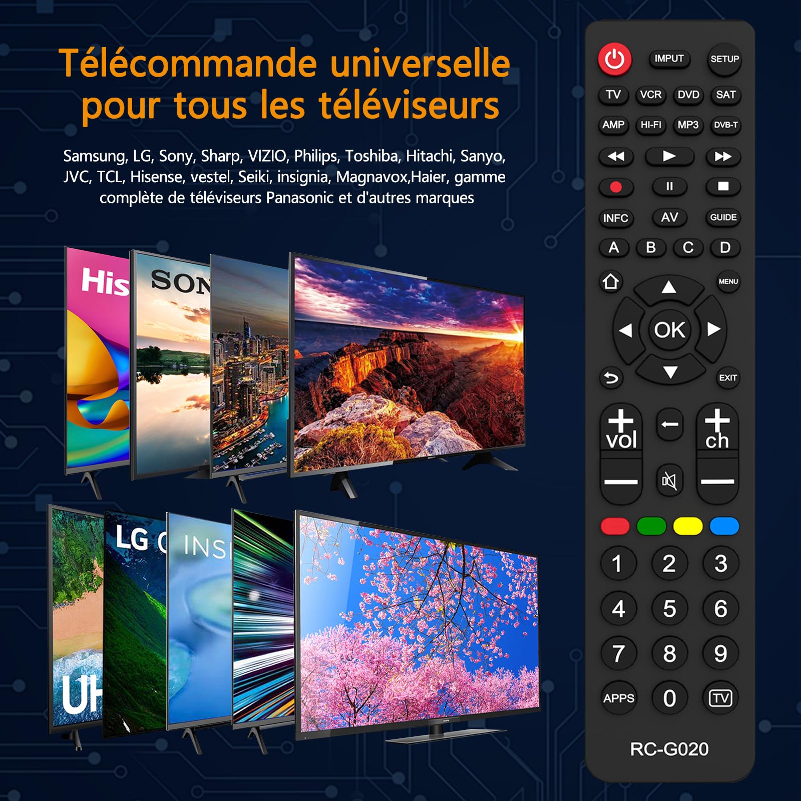 Télécommande Universelle Compatible avec Toutes les Marques de TV