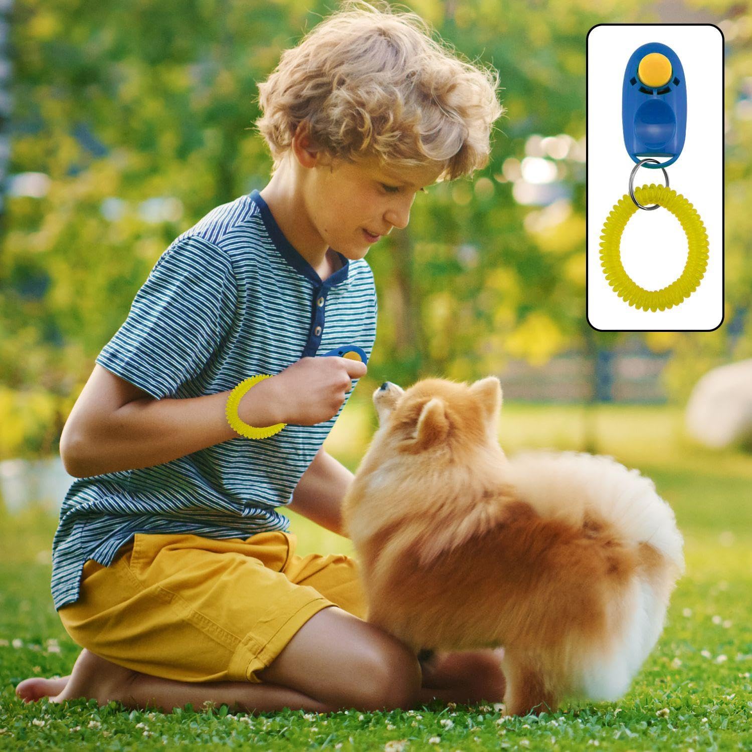 8 Pezzi Addestratore per Animali Domestici, Forniture per Animali Domestici, Strumenti di Assistenza per Addestramento per Cani, Clicker di Addestramento per Cani.