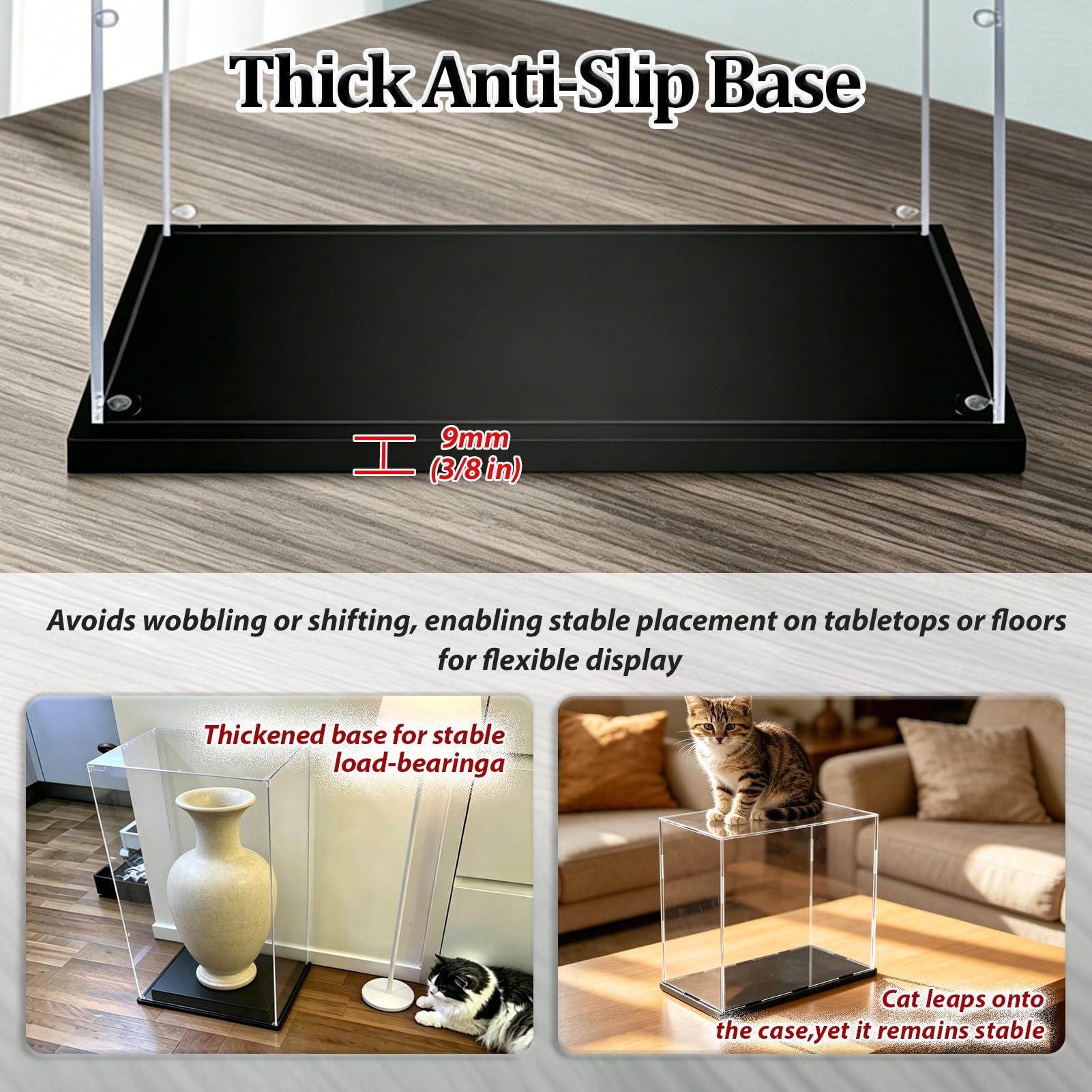 UrbanUp Teca Plexiglass Grande Vetrina in Acrilico da Terra, Scatola Contenitore Cubica da 100,90,80,70,60,50,35,25cm, Vetrina Trasparente per Ornamenti/Carte/Modellini(45x45xH70cm/18x18x28)