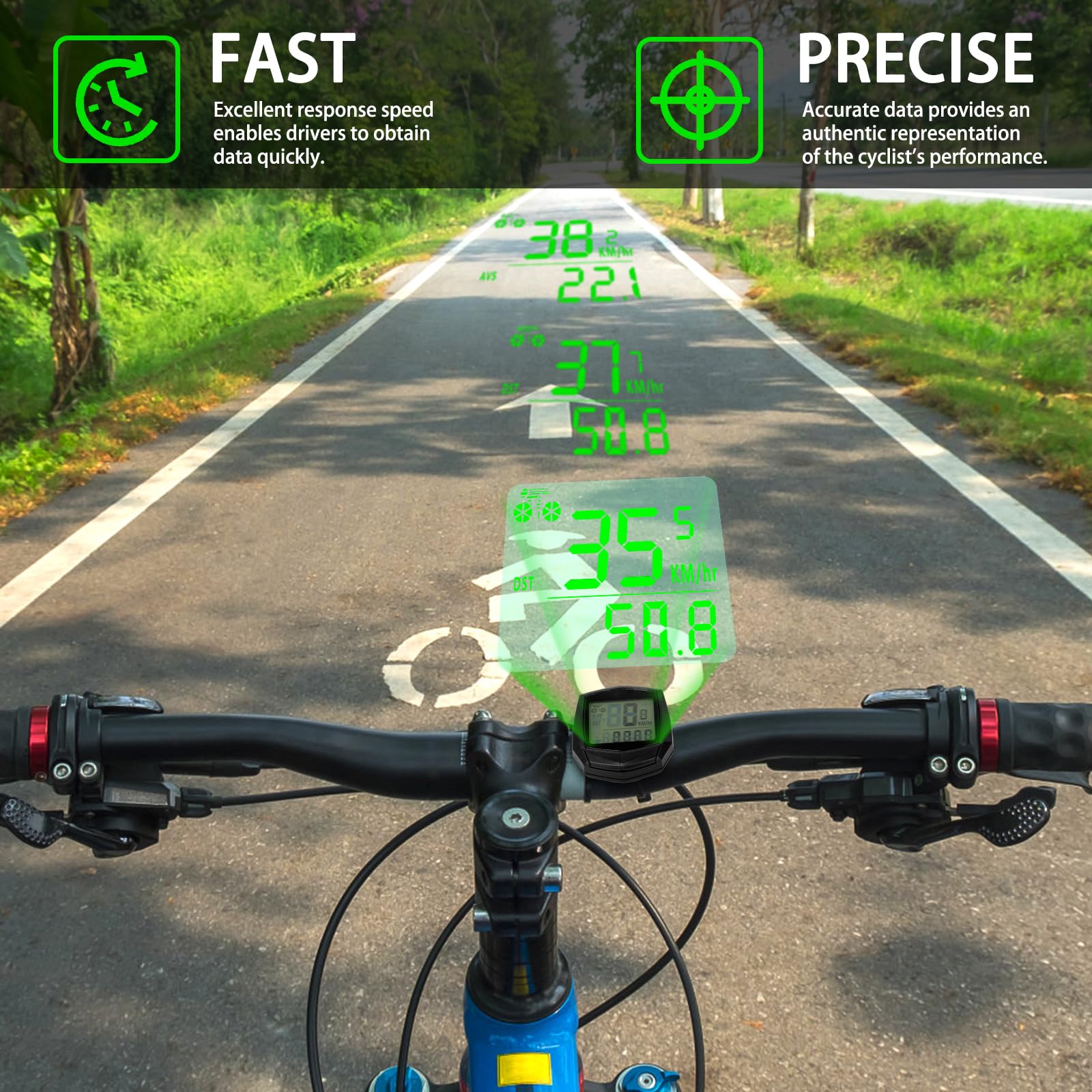 Contachilometri Bici con Filo 16 Funzioni Impermeabile