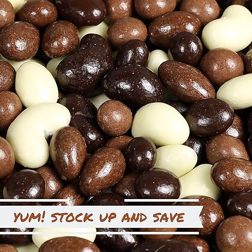 Miniatura 8 de Its Delish, mezcla de puente de chocolate por Its Delish, 10 libras a granel  Cacahuetes cubiertos de chocolate lácteo oscuro, leche y blanco,