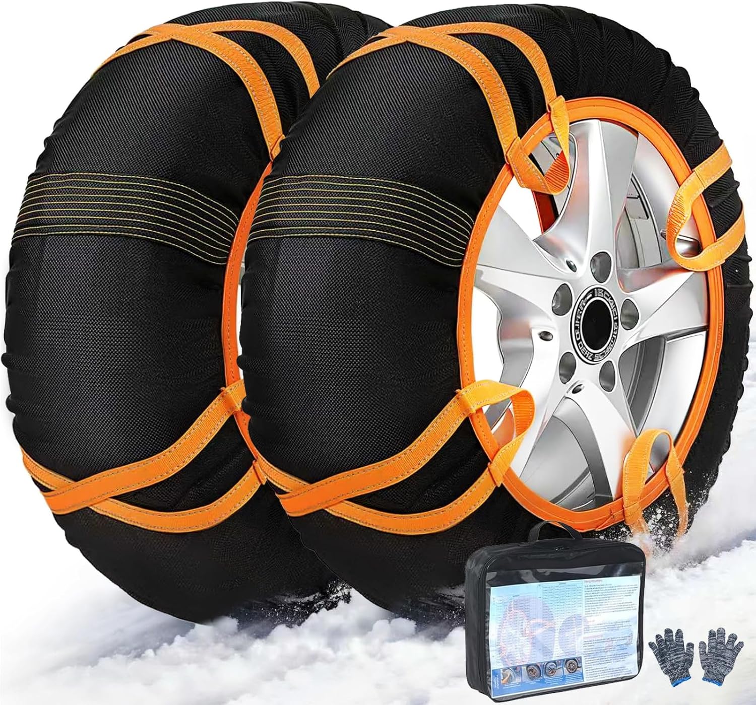 2025新登場 【正規品】布製タイヤチェーン 軽自動車 布チェーン 駆動輪 2本分 滑り止めチェーン スノーチェーン チェーン規制対