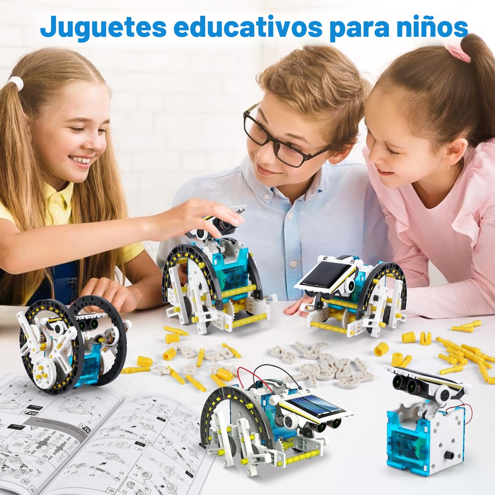 Buoeuik Robot Solar, Stem 13 en 1 Kit Robotica Manualidades Robot Juguetes Niños 6 7 8 9 10 11 12+ Años Ciencia Experimento Construcciones Juegos Educativos Regalo Cumpleaños Navidad para Niño Niña