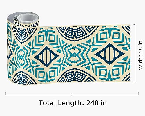 Vista 168 de FLFK Calcomanías de pared para despegar y pegar, para habitación de los niños, calcomanías de peces bajo el mar, 4 x 240 pulgadas (azul)