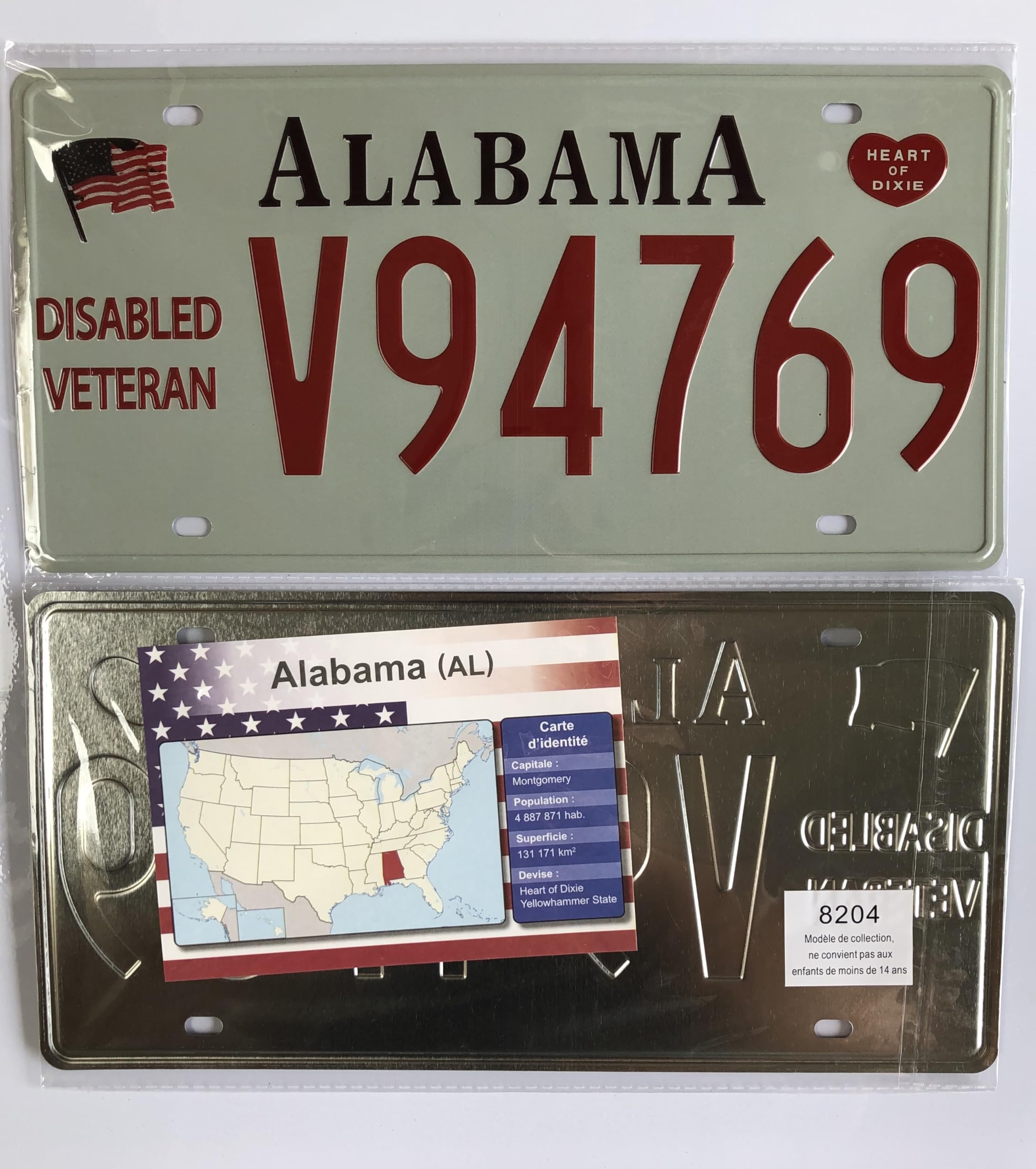 OPO 10 - USA car license plate - metal replica 30x15 cm: Alabama (C01) - Image 2