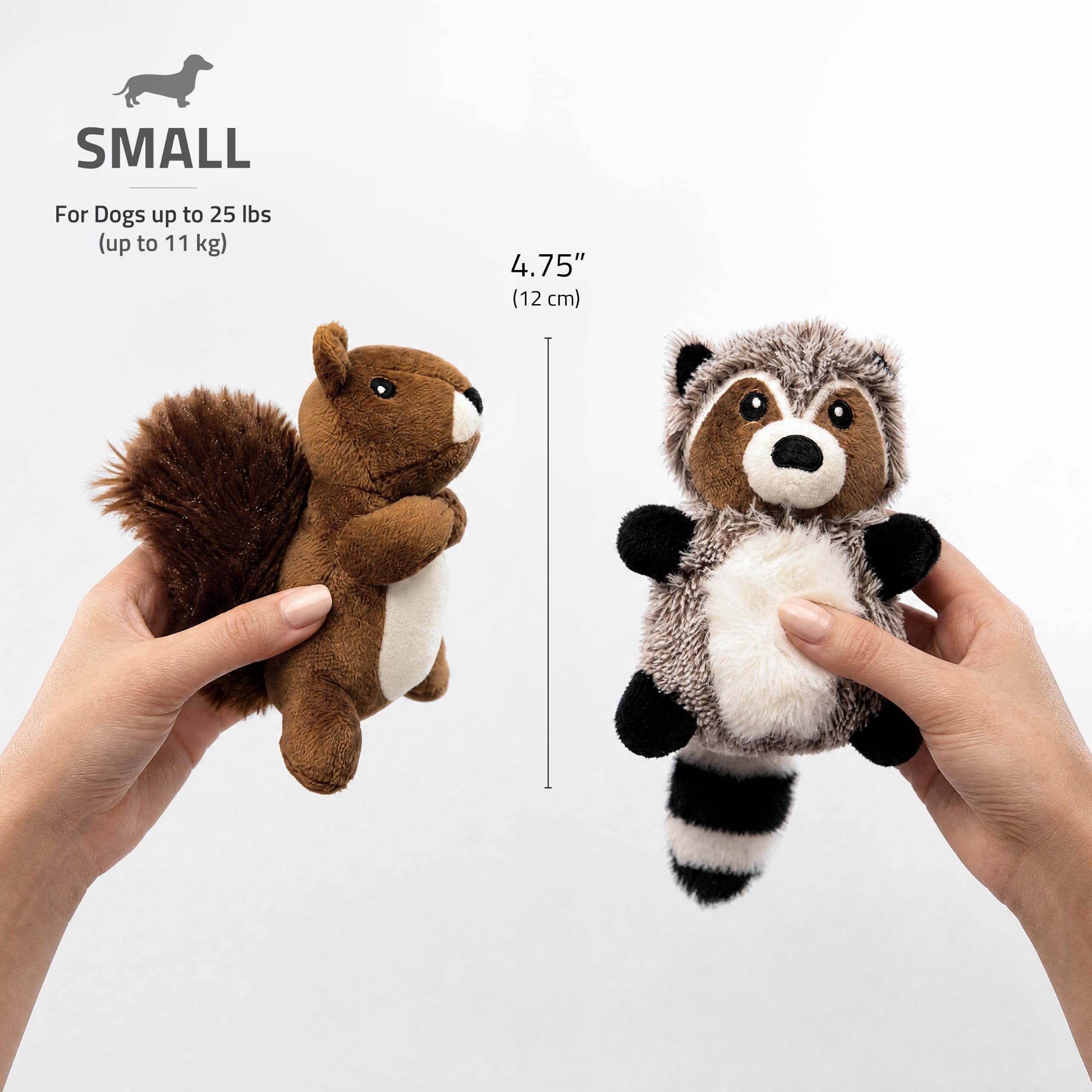 Amazon.com: Playology Plush Raccoon and Squirrel Chew Toys - Small