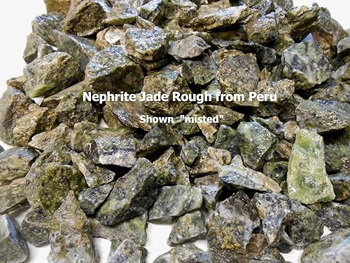 Miniatura 2 de Rockhound's First Choice Rock Tumbler - Kit de recambio de gemas  Jade nefrita natural en bruto de Perú, verde gemmy, 4 onzas