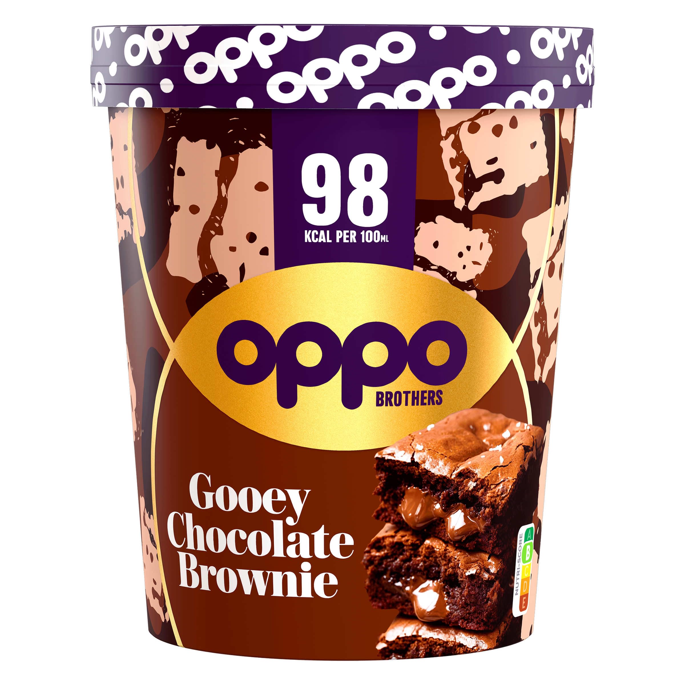 Oppo Brothers Gooey Chocolate Brownie Low Calorie Ice Cream Tub 475ml