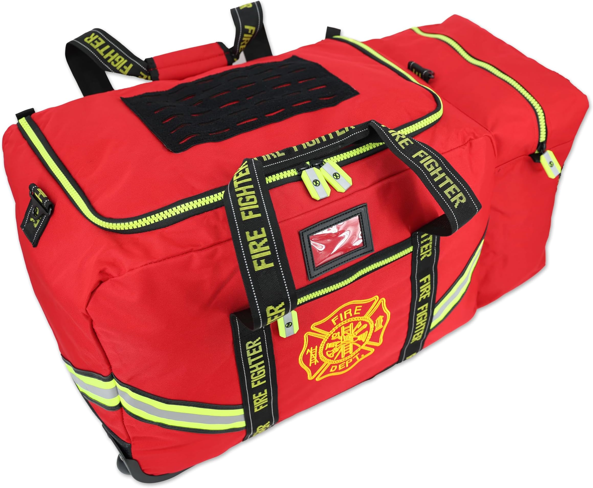 Lightning X Fireman's Value Edition XL Firefighter Step-In Turnout Gear Bag w/Wheels, Helmet Pocket & Maltese Cross for First Responder