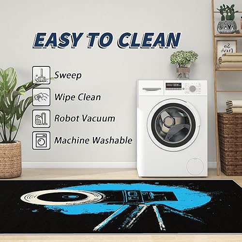 Miniatura 6 de Alfombras de cine para sala de estar, alfombra vintage para cámara de película, alfombra de 3 x 5, alfombra retro con temática de película,