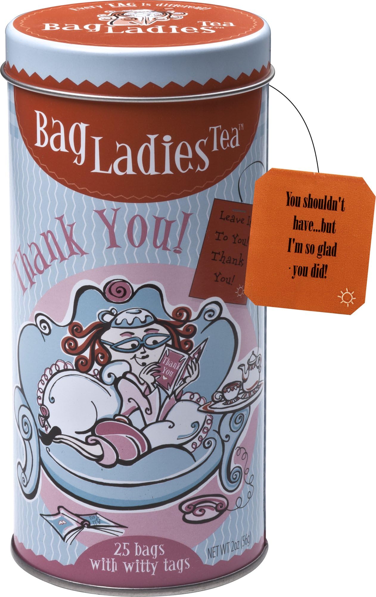 Bag Ladies TeaThank You Tin, 25 Teabags of English Breakfast Tea