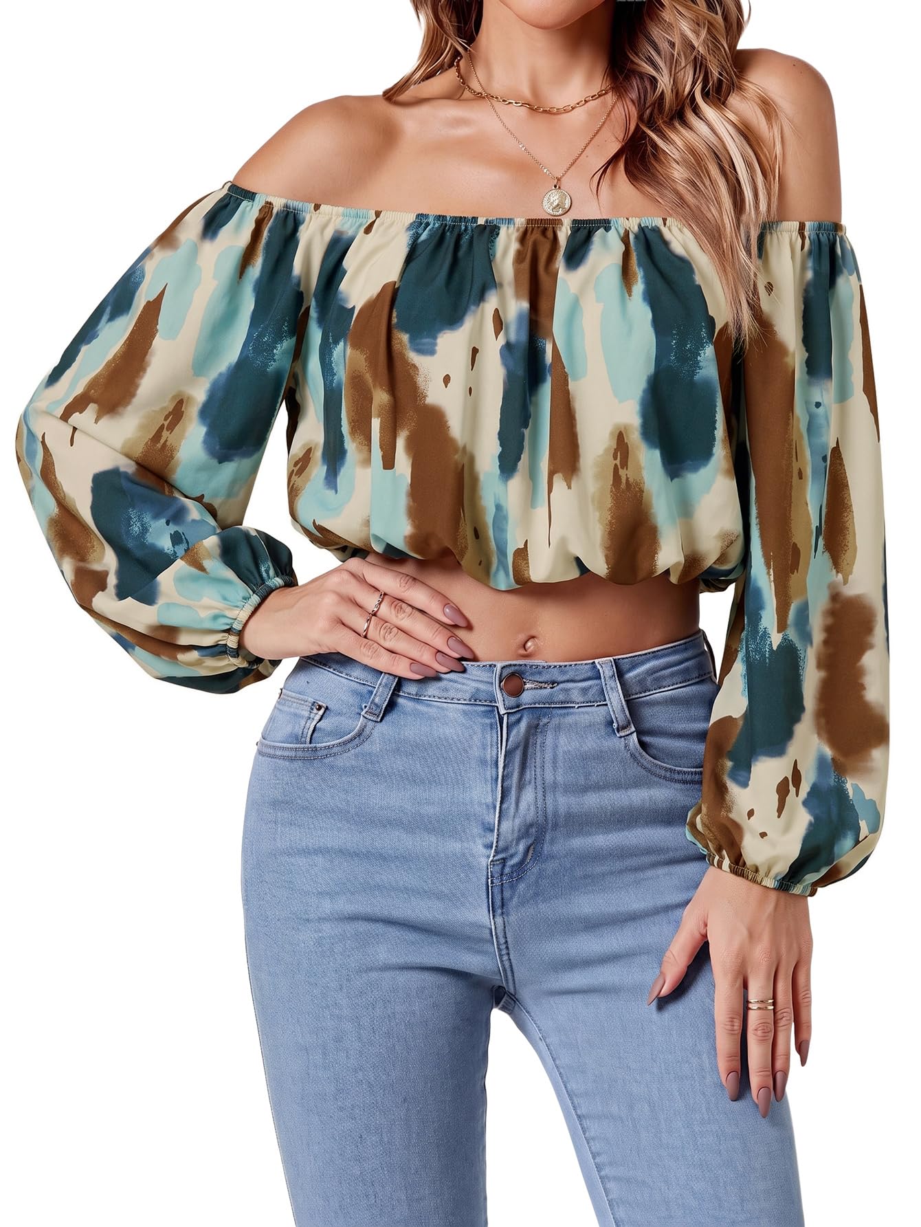 Umenlele Women's Off Shoulder Crop Top