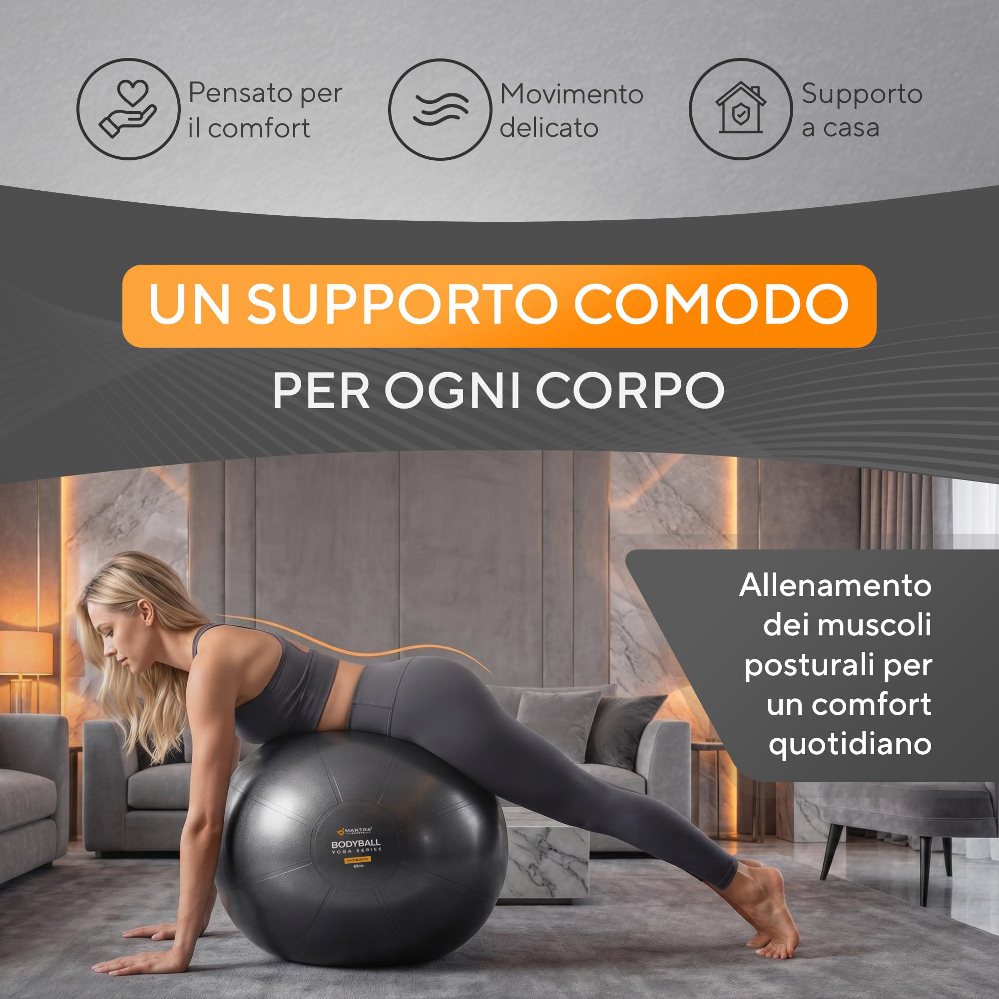 Palla Gravidanza - Palla Pilates, Fitball Yoga, Palla Fitness Medica, Pilates Ball Core Equilibrio Stretching, Fisioterapia, Attrezzi Pilates per Casa, Gym Ball Palestra Ufficio