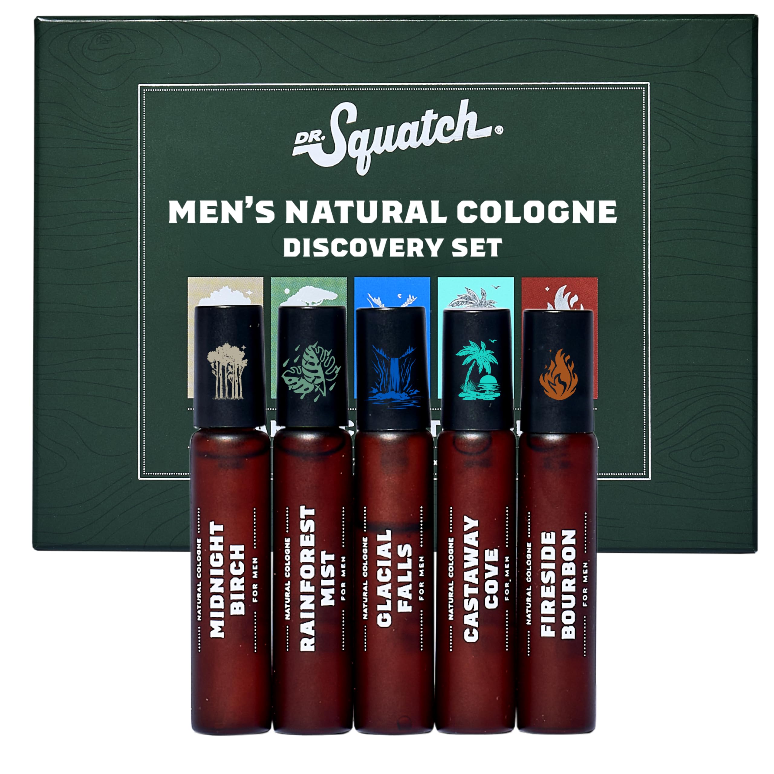 Dr. Squatch Natural Cologne for Men, Mini Men’s Cologne (0.17oz, 5-Pack) | Mini Travel Ki…