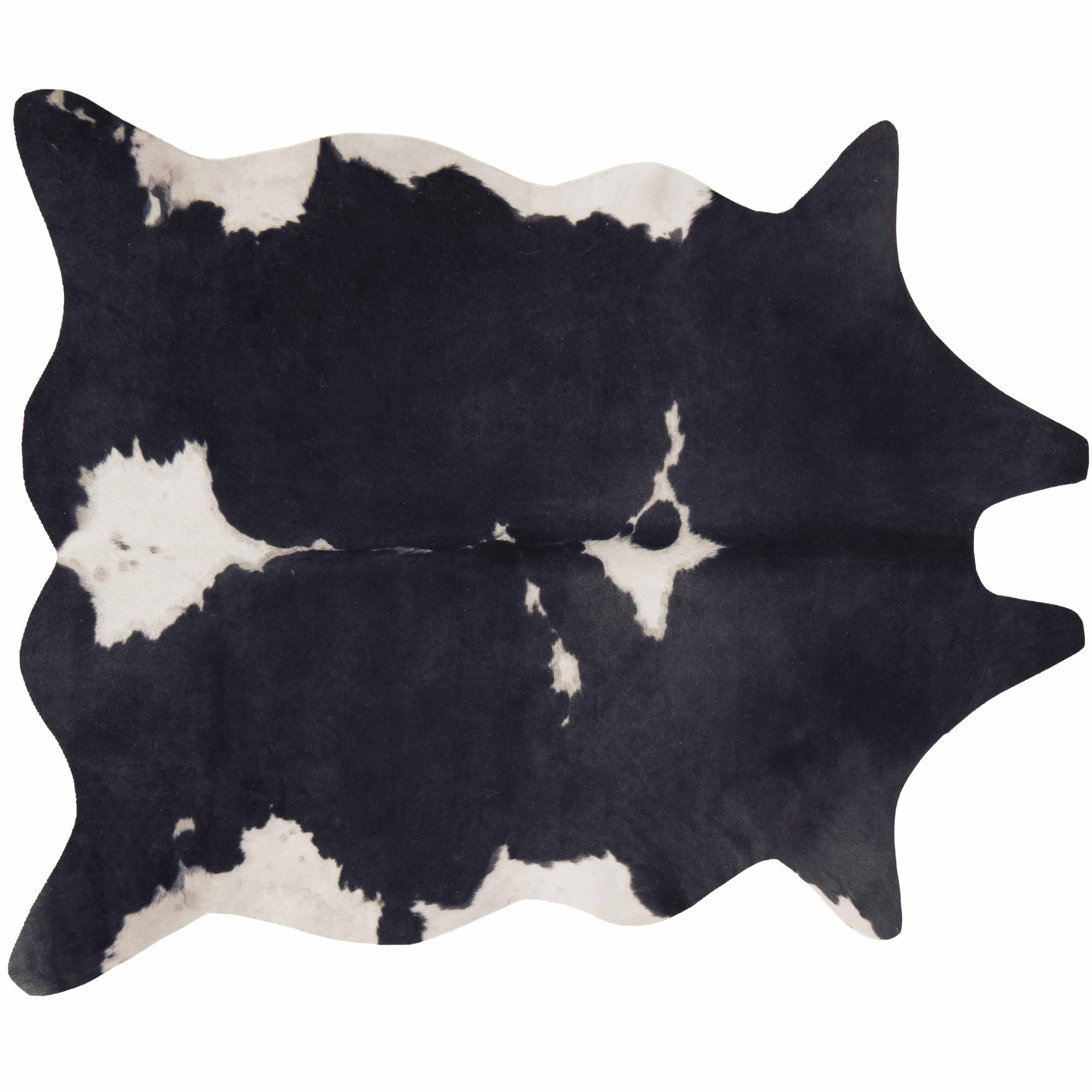 Oviala Tapis Imitation Peau de Vache L 155 x 190 cm Noir