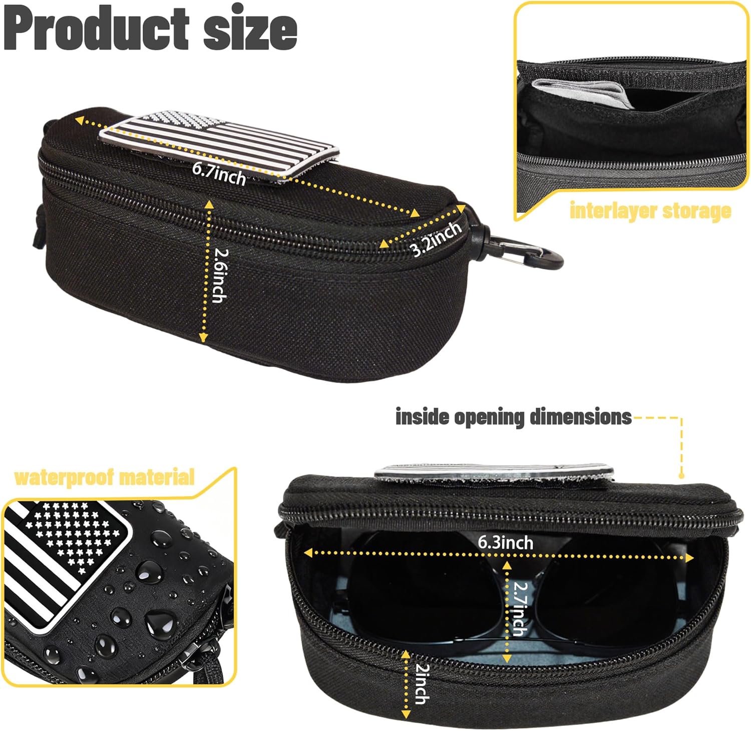Tactical Molle Glasses Pouch, Portable Eyeglasses Cases, Shockproof Eyeglass Case, Eyeglass Case with Clip - Image 2