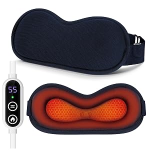 3D Vibration Heated Eye Mask Electric Eye Massager with Adjustable Temperature Timer for Relieving Eye Fatigue Dry Eyes