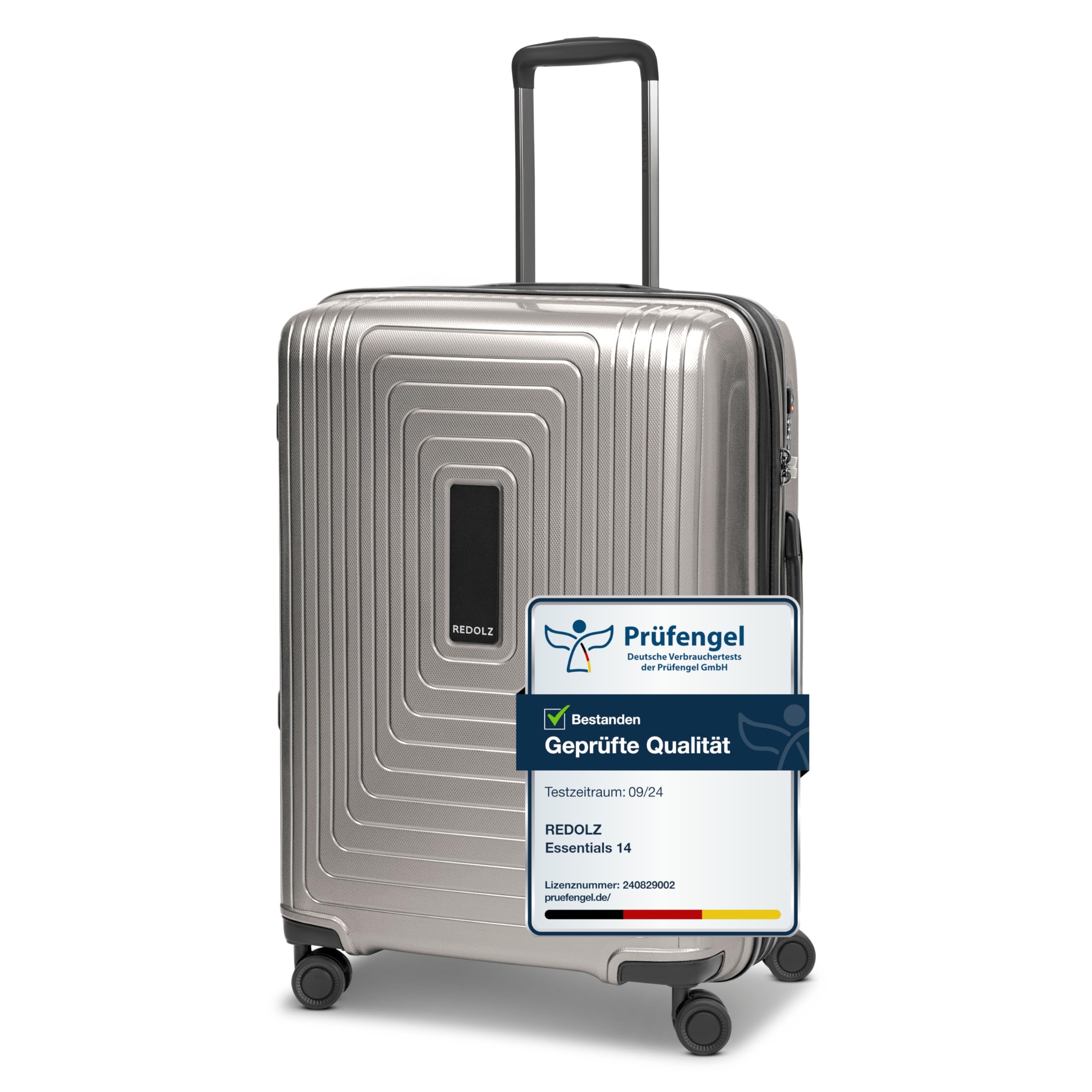 REDOLZ Hartschalen Check-in Koffer M erweiterbar | 46 x 30 x 66 cm, 82–97 Liter, 3,7 kg leicht, Polypropylen, Dehnfalte, Essentials 14