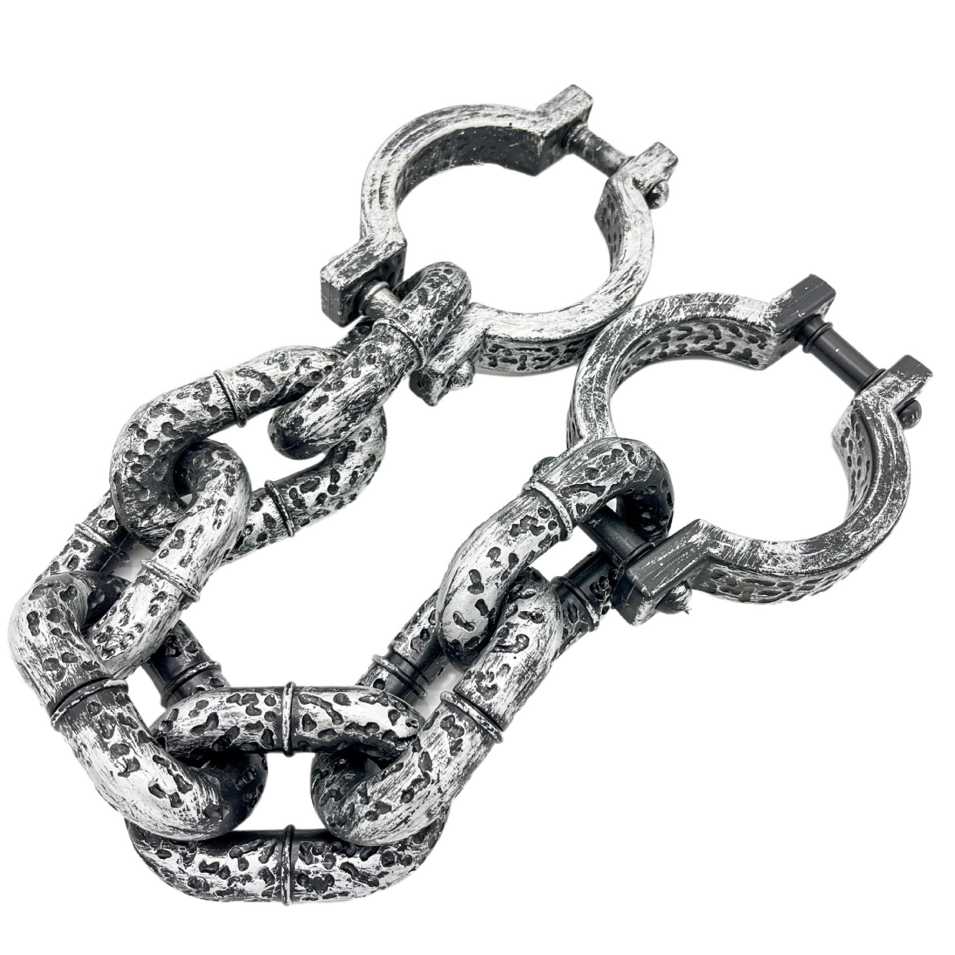 Hosfairy 1Pcs Halloween Handcuffs Plastic Wrist Shackles Prison Chain Handcuffs Cosplay Costume Accessories for Halloween Cosplay Costume Party
