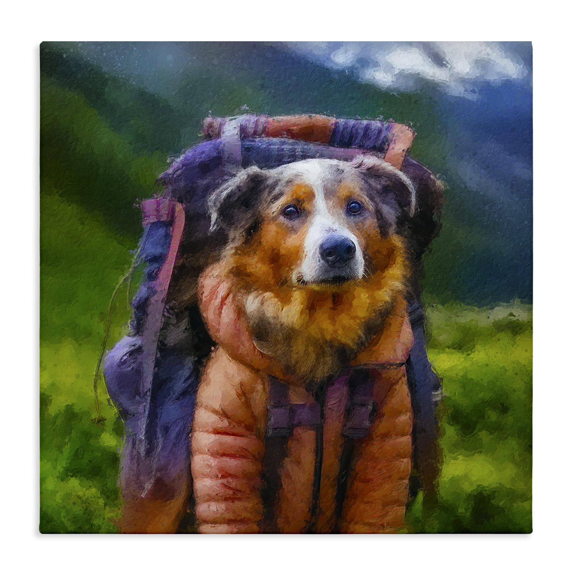 Stupell Industries Unframed 'Backpacking Hiker Dog'| Canvas Art