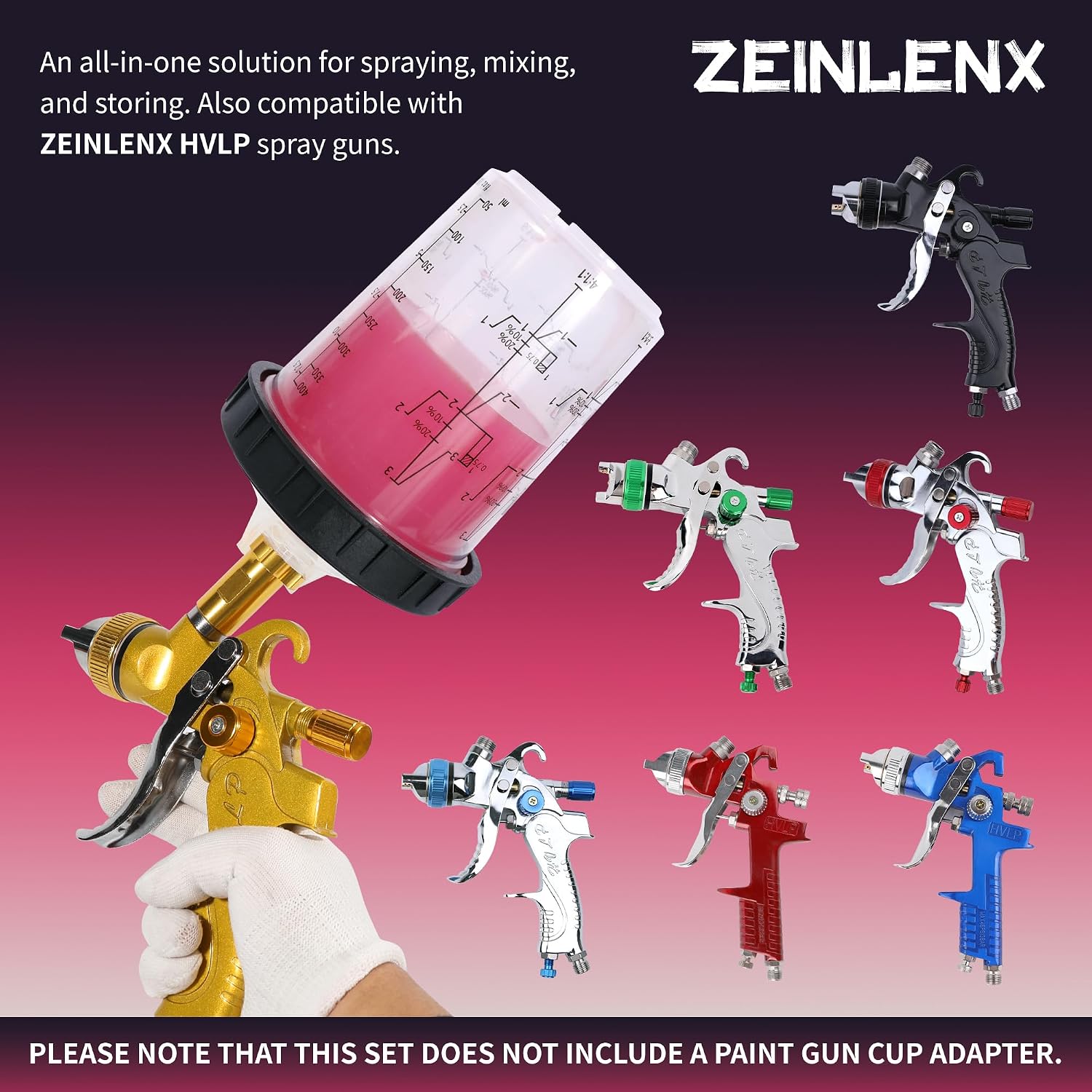 Disposable Paint Gun Cup System, 13oz/400ml HVLP Paint Sprayer Mixing Cups Kit with 50 Cup Liners & Lids, 20 Plugs, 2 Hard Cups & Retainer Rings for Automotive Car Paint, Primer, Clear Coat
