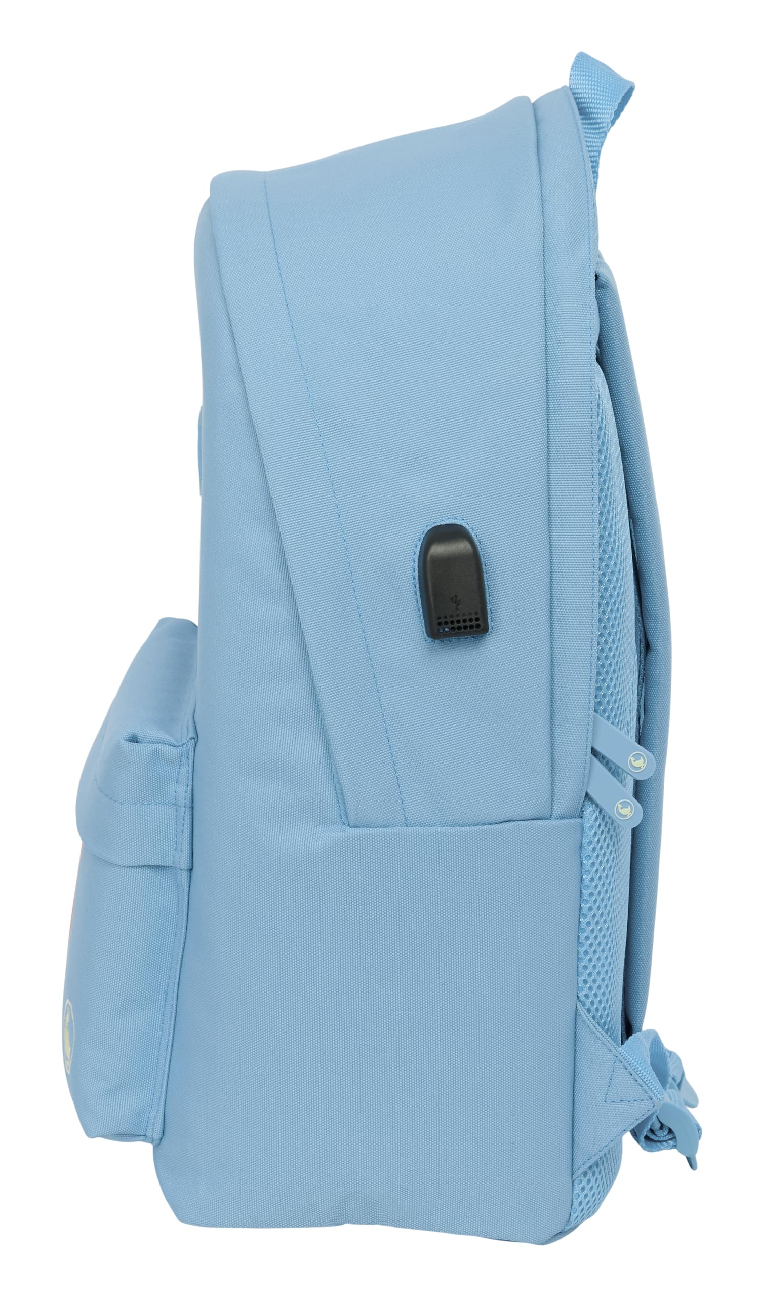 Safta EL GANSO BASICS - Plecak na laptopa 15,6" i USB, idealny dla młodzieży w różnym wieku, tkanina z recyklingu, wygodny i wszechstronny, jakość i wytrzymałość, 31 x 18 x 44 cm, Indygo niebieski, M