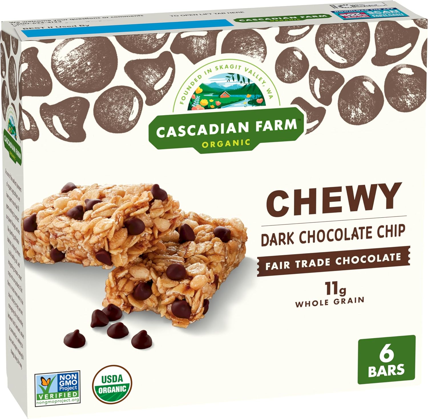 , Bar Granola Chocolate Chip Organic, 7.4 Ounce